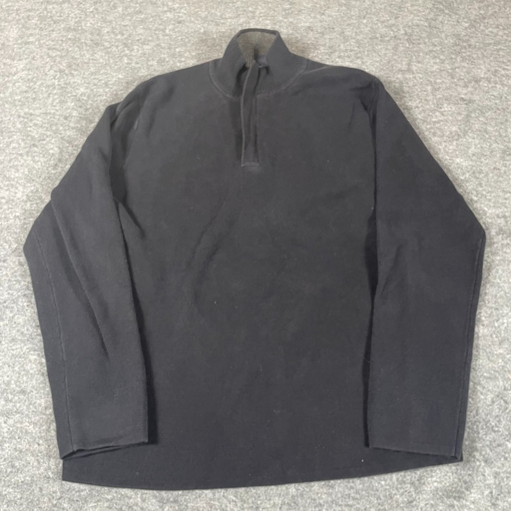VTG Gap Sweater Mens‎ XL Black Quarter Zip Pullover Heavyweight Comfort Y2K Golf